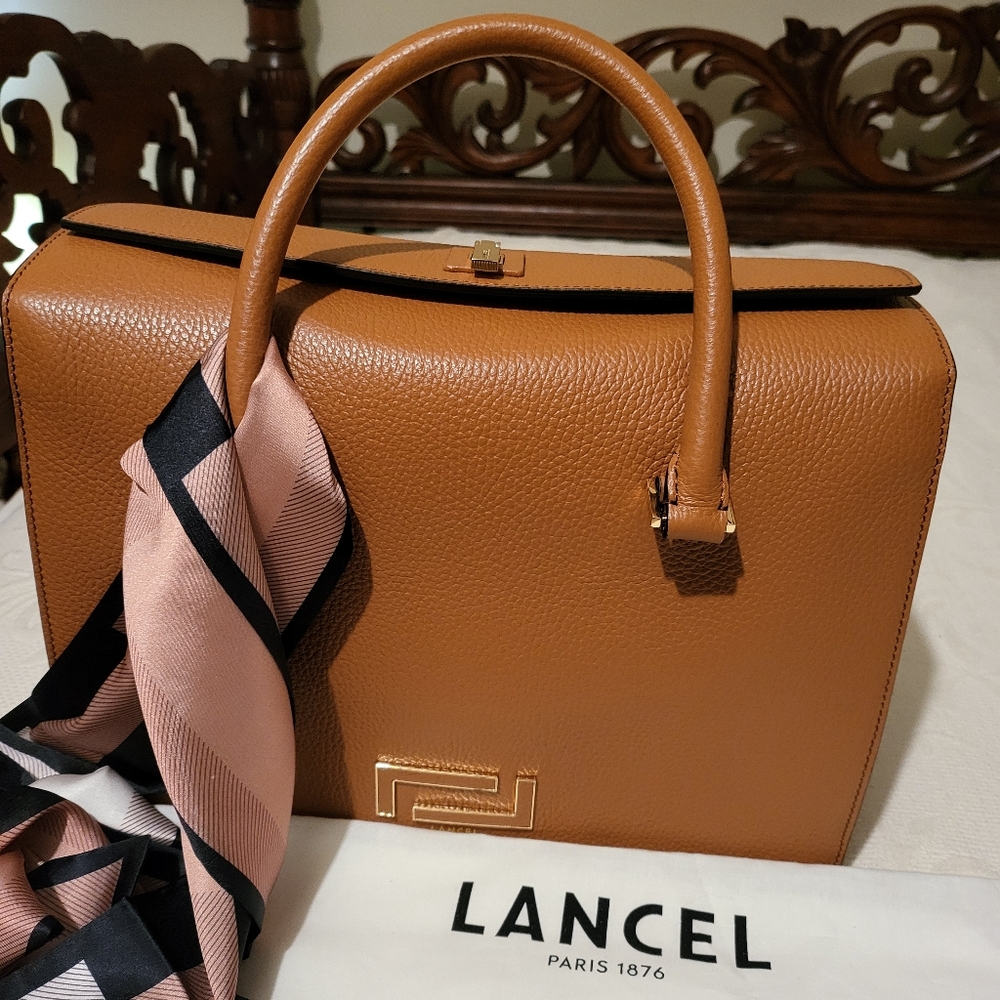 Lancel Paris Designer Leather Top Handle Bag